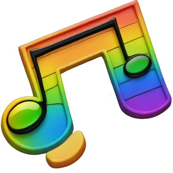 music note rainbow emoji