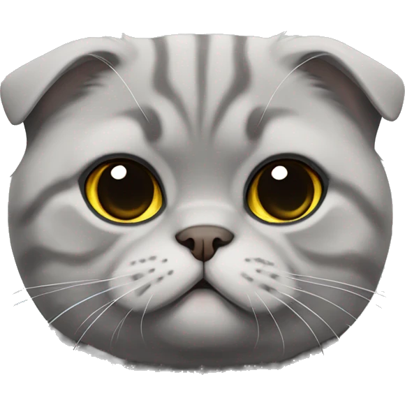 Gray Scottish fold sitting emoji