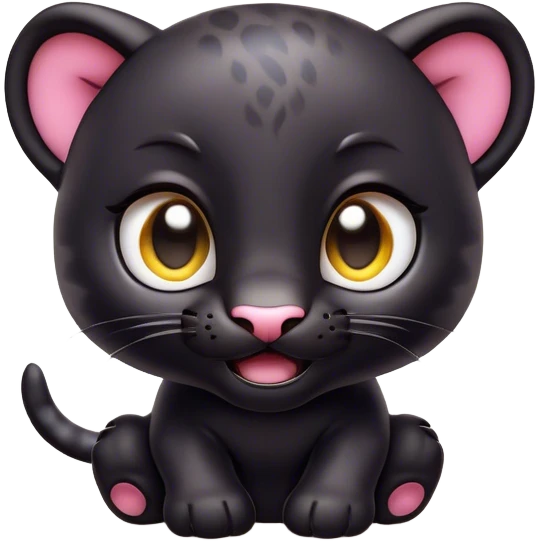 Cinematic Comical Baby Panther Portrait Emoji, Head tilted dramatically with an exaggeratedly shocked expression, featuring a compact, endearing build with wide, comically expressive eyes full of humorous disbelief, Simplified yet hilariously expressive features, highly detailed, glowing with a slightly sassy glow, high shine, dramatic yet playful, stylized with an air of quirky youthful charm, soft glowing outline, capturing the essence of a meme-worthy baby panther that looks ready to side-eye its way into viral fame! emoji