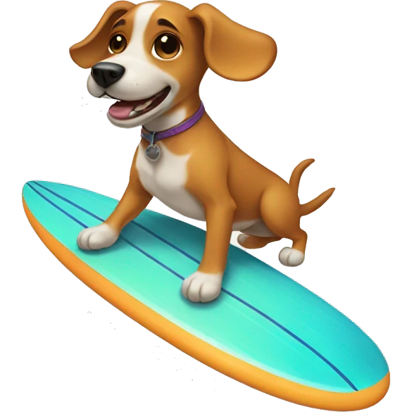 Surfing dog emoji