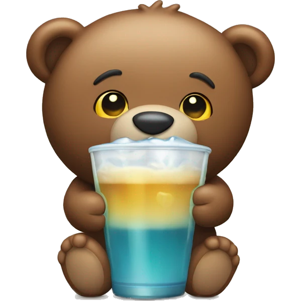 Teddy Bear drinkking emoji