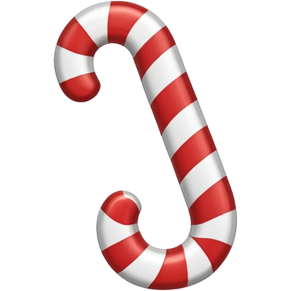 candy cane as a question mark emoji