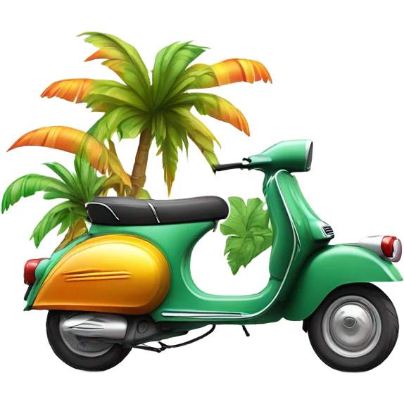 Palm tree and Vespa scooter emoji