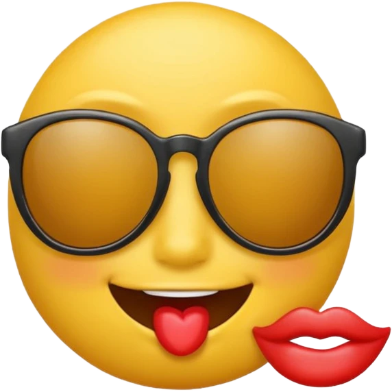 Emoji whit sunglasses and a kiss blow  emoji