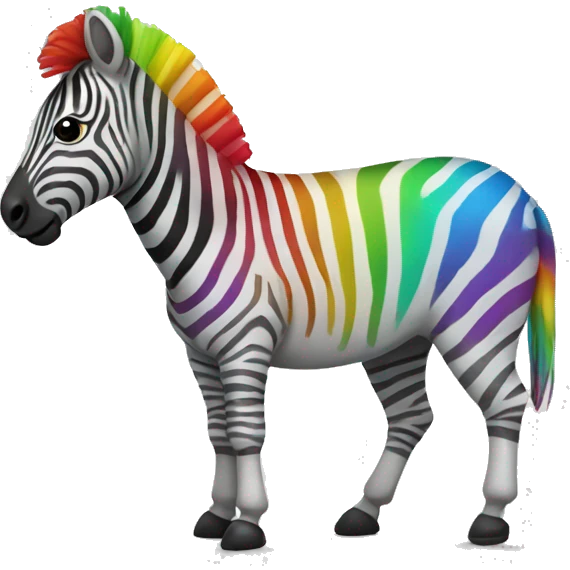 Zebra with rainbow stripes emoji