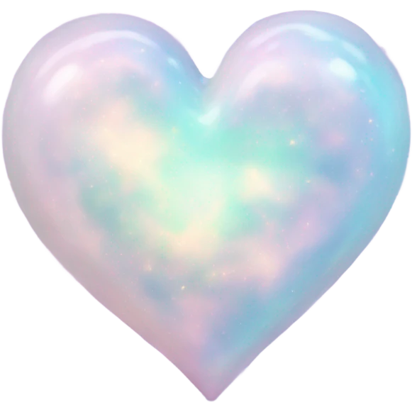 Pastel White iridescent nebula heart emoji