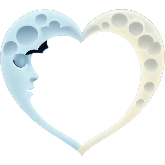 night time heart with moon in the middle  emoji