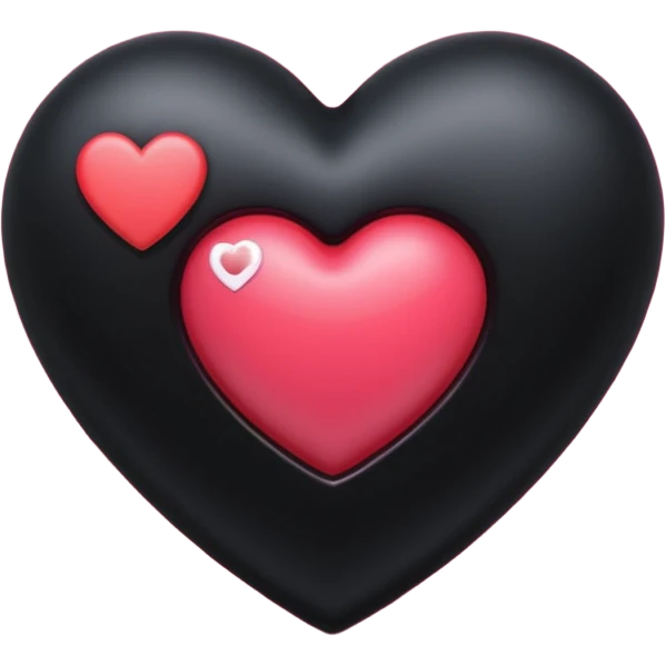realistic 3d soft cute blackpink goth heart emoji