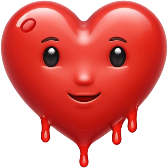 red heart melting emoji