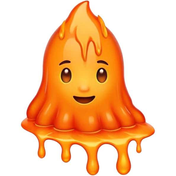 create an emoji of a little lava flow, no face just the lava, no volcano, something like a stain emoji