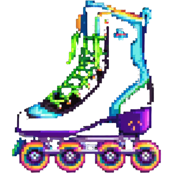 roller skate with neon accents, 1980s theme emoji