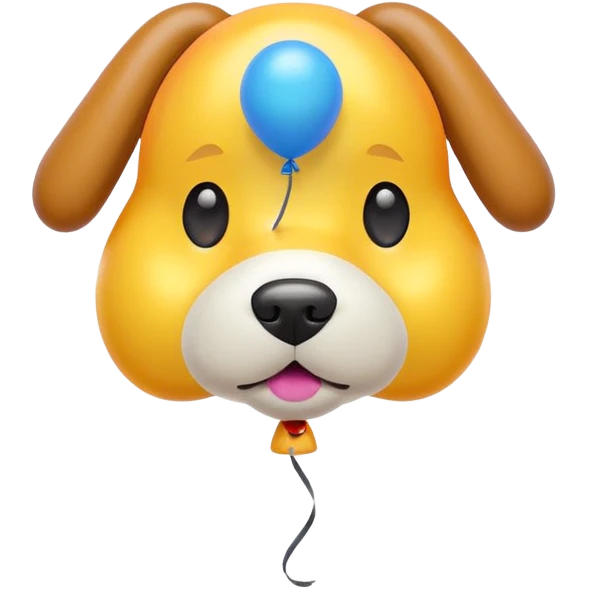 dog shaped flying balloons emoji