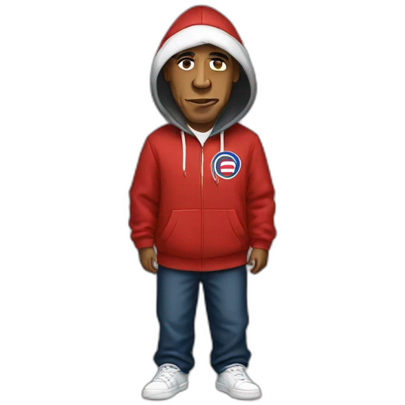 fullbody barack obama wearing supreme hoodie emoji