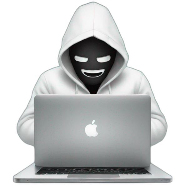 hacker with mask on laptop emoji