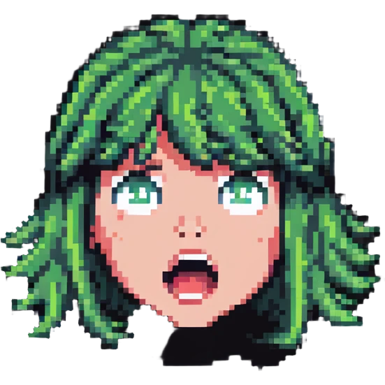 surprised face gasping wearing a wig emoji