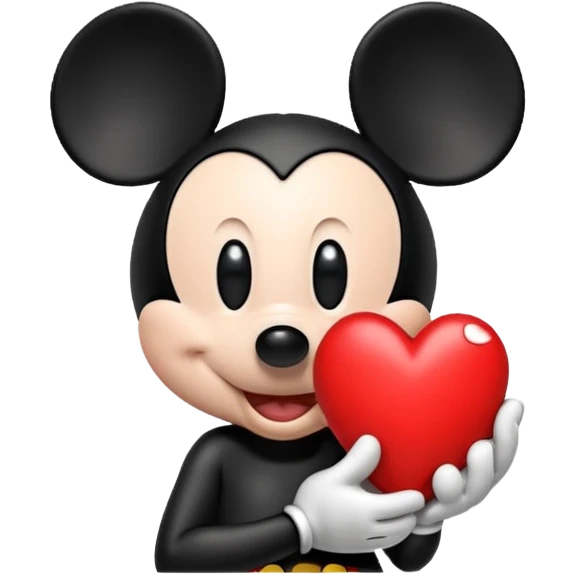 Mickey and a heart  emoji