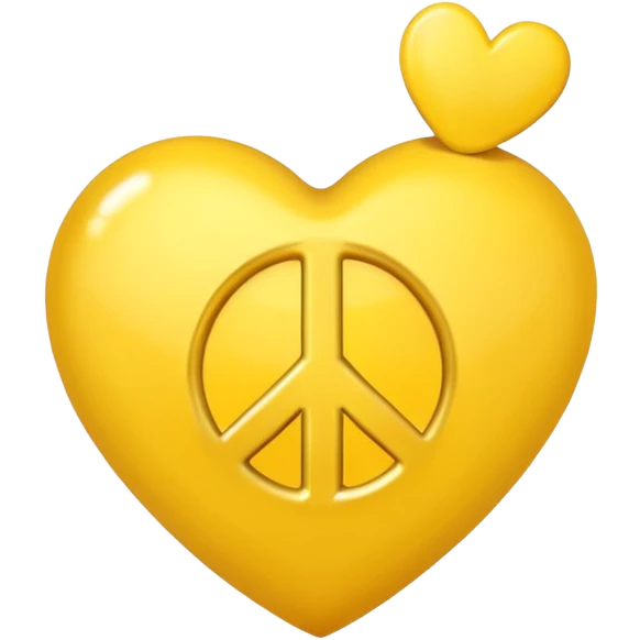 yellow heart with a peace sign emoji