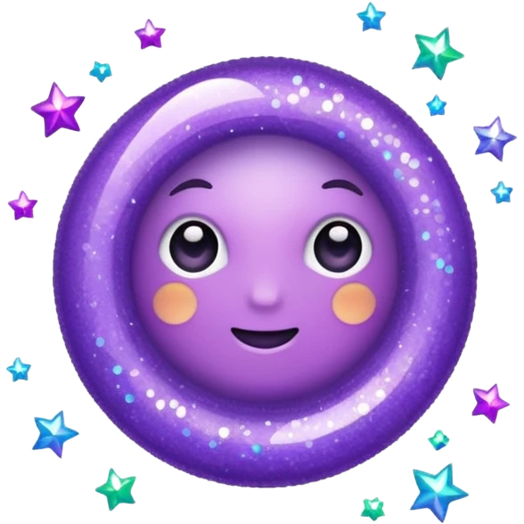 glitter purple X emoji