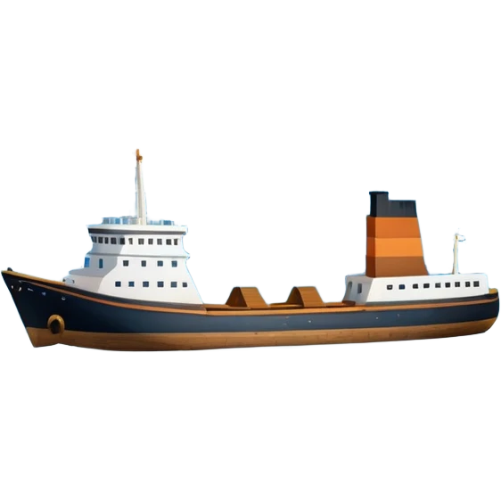 A ship moving past an iceberg emoji