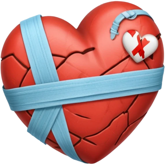 corazón celeste vendado  emoji