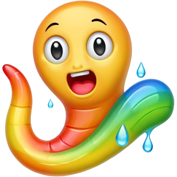 Gummy worm cry laughing emoji