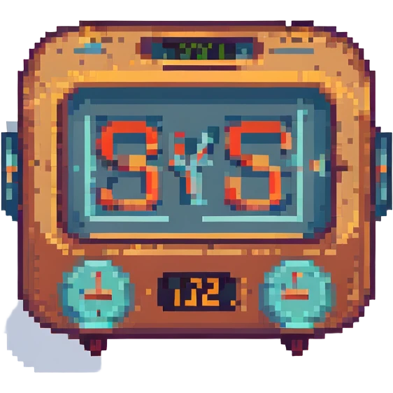 retro digital clock in pixel art style emoji