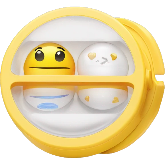 dual compartment screw-top prescription contact lens case emoji