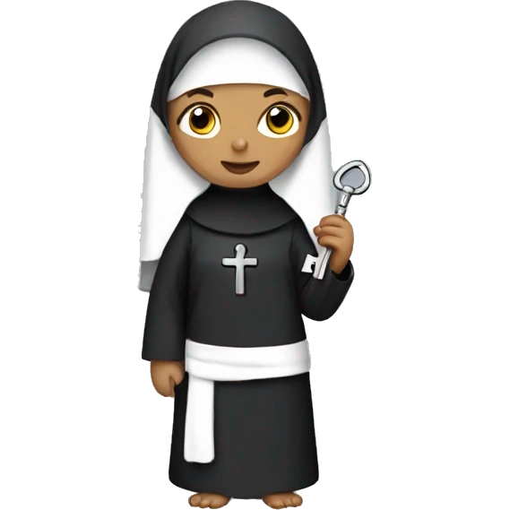 Nun with key emoji