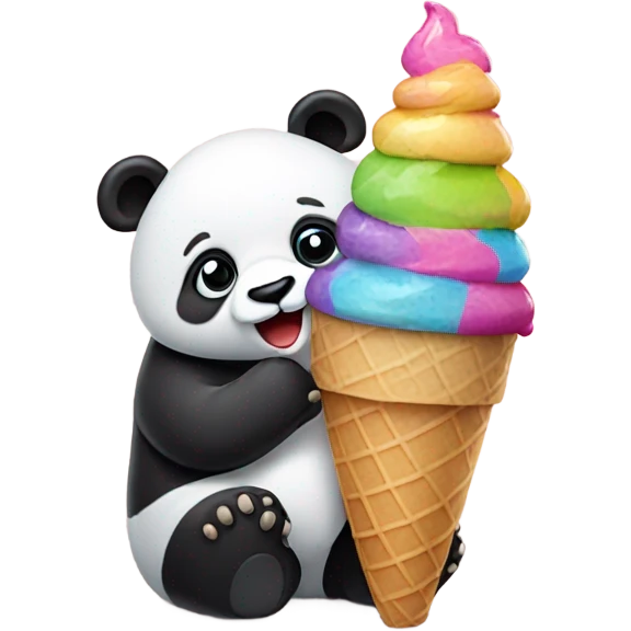 Panda eating ice cream emoji