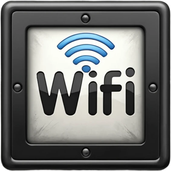 A Block saying "wifi" lying on a street in a quiet village emoji