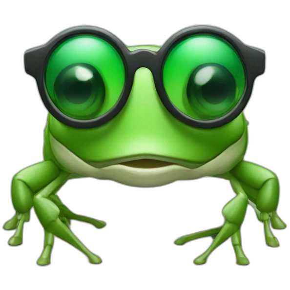 cangrejo con lentes verdes emoji