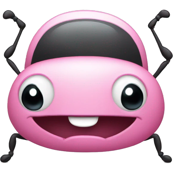 Cute excited pink bug  emoji