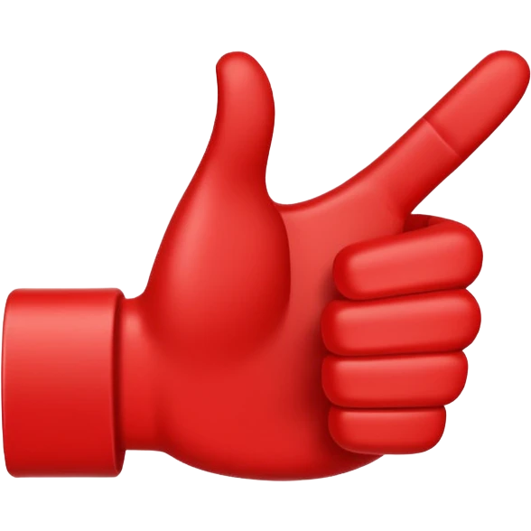 crea un dedo de like en color rojo al centro debe ir la frase "caja cusco" emoji