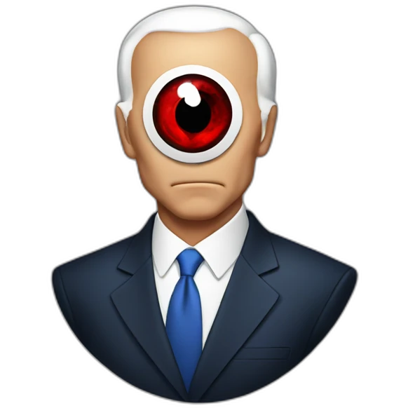 Biden with a sharingan emoji