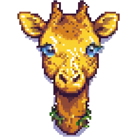 giraffe head, pixel art style emoji
