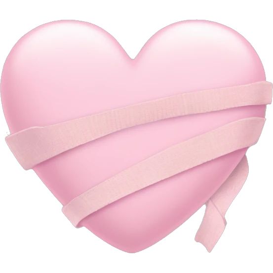 pastel pink heart with bandag emoji