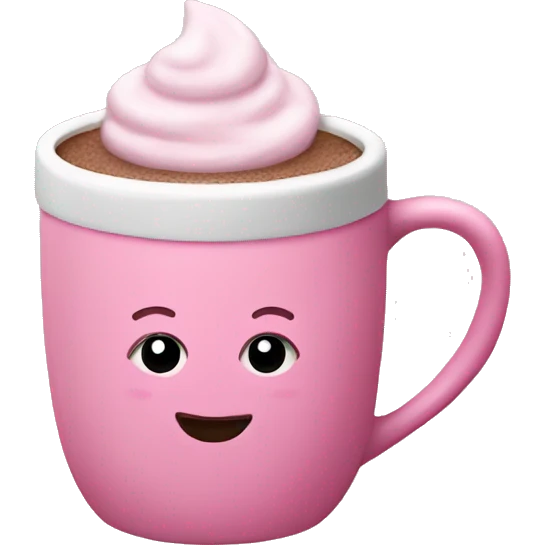 Pink hot cocoa mug  emoji