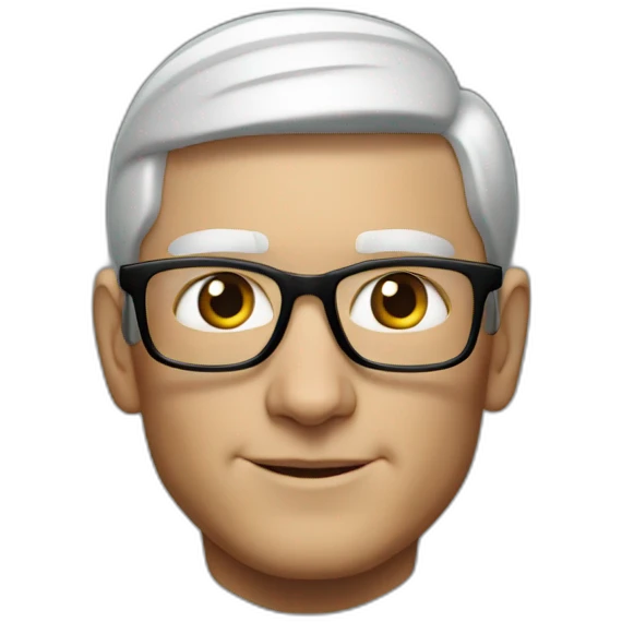 Tim cook with apple vision pro emoji