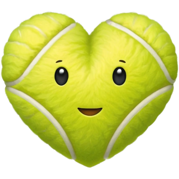 A tennis ball In a shape of a love heart emoji