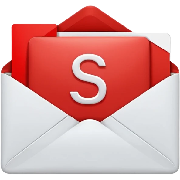 red envelope letter with white "S" logo emoji