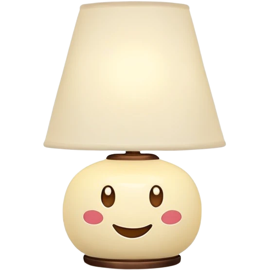cute lamp with smiling face emoji