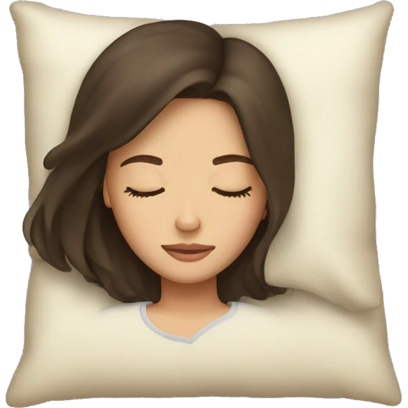 Brunette girl sleeping emoji