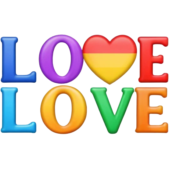 "LOVE IS LOVE" words emoji
