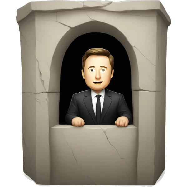 Elon musk in a tomb emoji