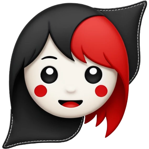 emo banner with stitched patch, cute, expressive, minimal emoji