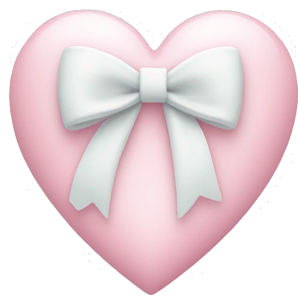 Pastel pink heart with white bow emoji