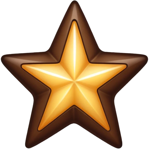 dark brown shining star emoji