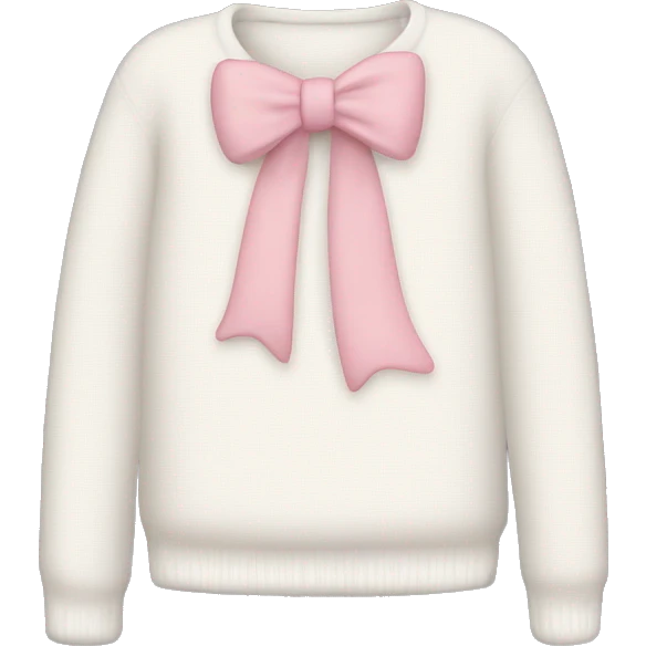 white sweater with soft pink bow emoji