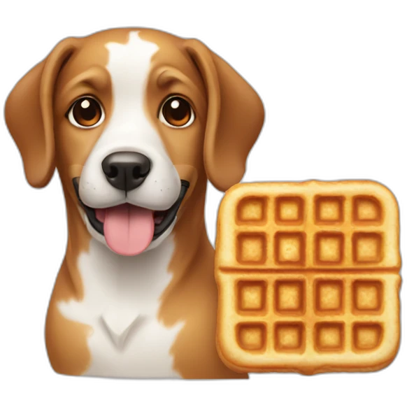 a dog with a waffle emoji