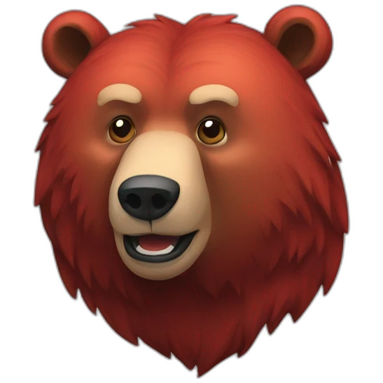 A red grizzly bear emoji